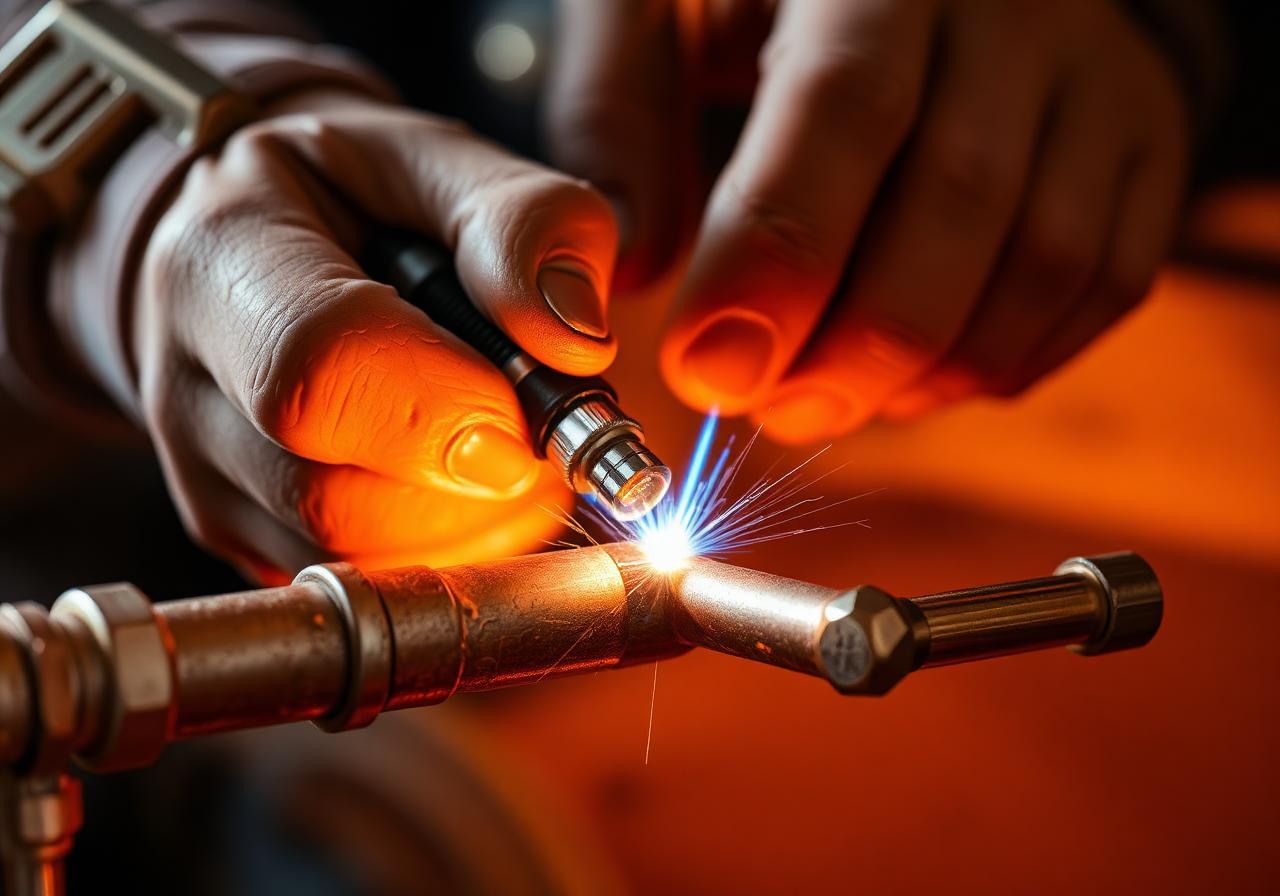 Detaljarbeid på kobberrør utført av Johnsrud Rør